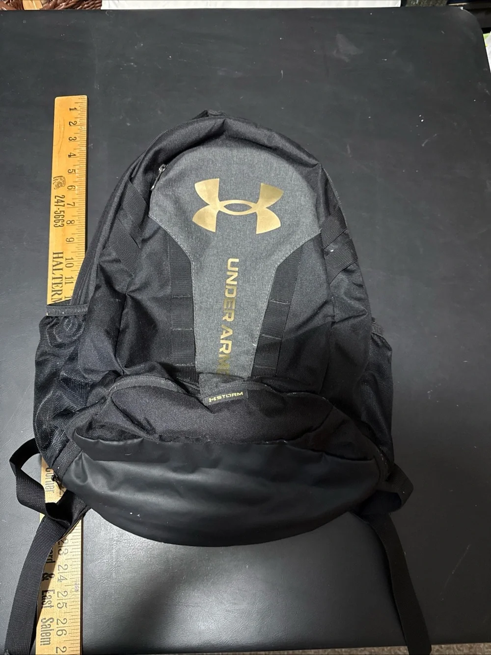 Under Armour Black Backpack with Gold Logo Accent